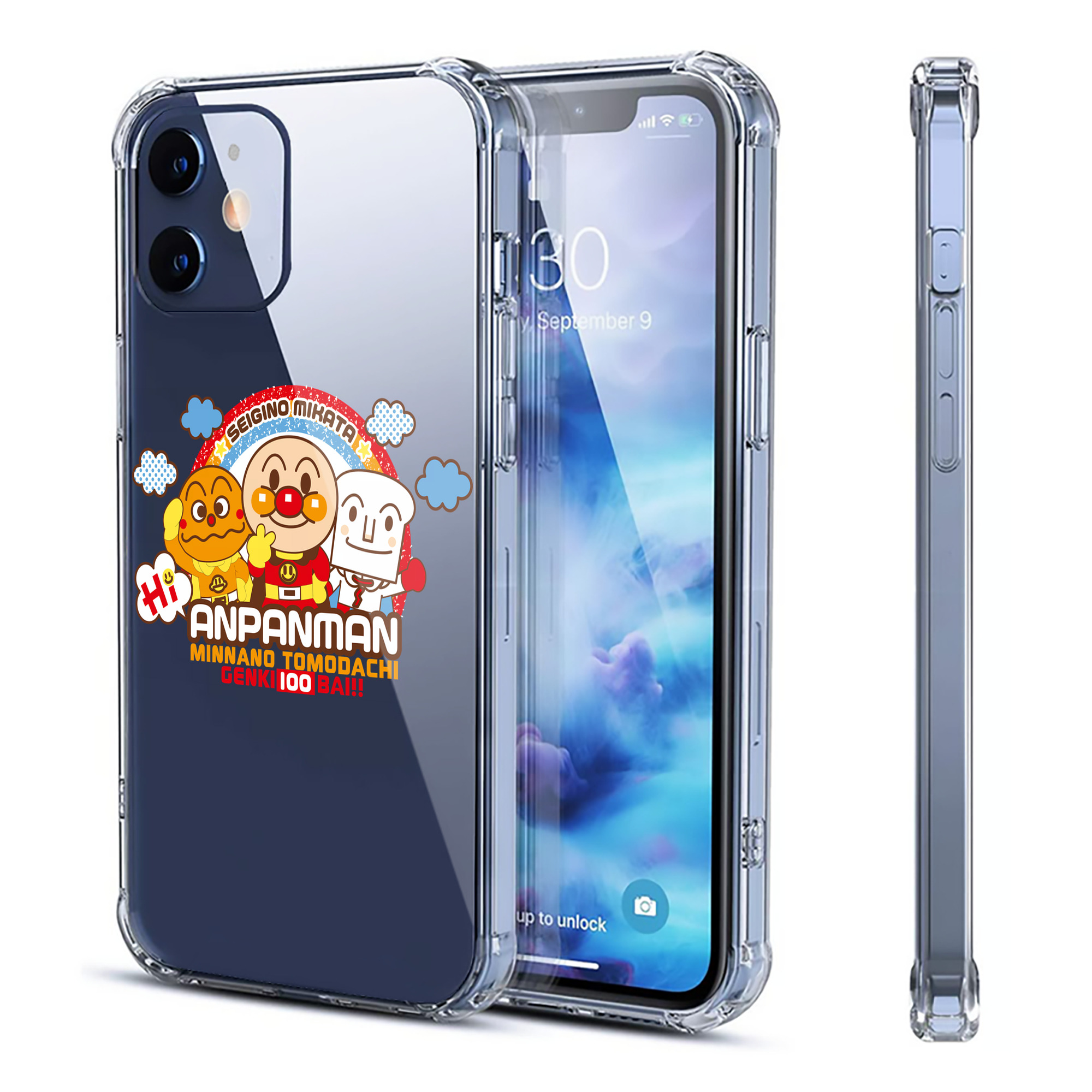 （画像用） アンパンマン Anpanman 【iPhone 12シリーズ対応】透明スマホケース（クリアソフトケース）
